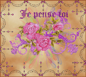 Gif animé je pense à toi roses